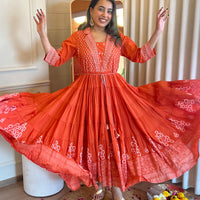 Elegant Red Anarkali Dress for Women – A Timeless Ethnic Outfit for Festive Occasions