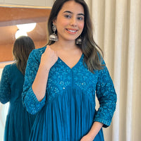 Blue Anarkali Dupatta Set for Women β A Dreamy & Ethereal Traditional Ensemble