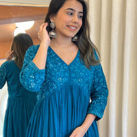 Blue Anarkali Dupatta Set for Women β A Dreamy & Ethereal Traditional Ensemble