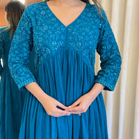 Blue Anarkali Dupatta Set for Women β A Dreamy & Ethereal Traditional Ensemble