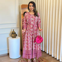 Trendy Light Pink Anarkali with Dupatta for Women β Ideal for Weddings & Festive Wear