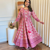 Trendy Light Pink Anarkali with Dupatta for Women β Ideal for Weddings & Festive Wear