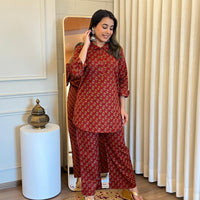 Latest Light Red Cord Set for Women – Soft, Comfortable & Perfect for All Seasons