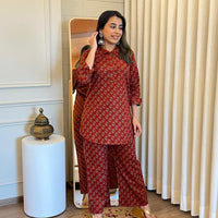 Latest Light Red Cord Set for Women – Soft, Comfortable & Perfect for All Seasons