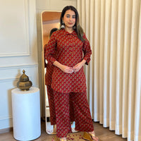 Latest Light Red Cord Set for Women – Soft, Comfortable & Perfect for All Seasons