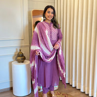 Traditional Purple Linen Dupatta Set for Women β A Timeless Ethnic Staple
