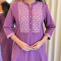 Traditional Purple Linen Dupatta Set for Women β A Timeless Ethnic Staple