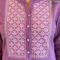 Traditional Purple Linen Dupatta Set for Women β A Timeless Ethnic Staple
