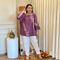 Trendy Purple Short Top for Women β A Bold & Elegant Fashion Choice