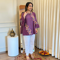 Trendy Purple Short Top for Women β A Bold & Elegant Fashion Choice