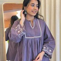 Latest Purple Short Top for Women – Chic & Modern Outfit for Everyday Style