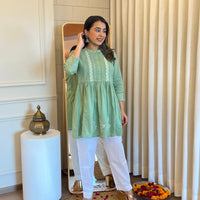 Green Short Top for Women – Elegant and Classy Fashion for Work and Evening Wear