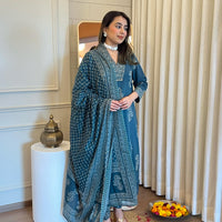 Beautiful Blue Dupatta Set for Women – Cotton, Silk & Georgette Suit Designs for All Occasions