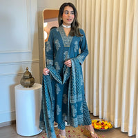 Beautiful Blue Dupatta Set for Women – Cotton, Silk & Georgette Suit Designs for All Occasions