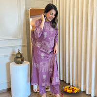 Latest Purple Pant Set for Women – Chic & Elegant Formal and Casual Wear Online
