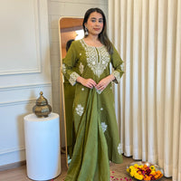 Green Dupatta Set for Women – Heavy Embroidered & Simple Daily Wear Suit Collection