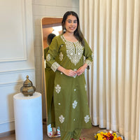 Green Dupatta Set for Women – Heavy Embroidered & Simple Daily Wear Suit Collection