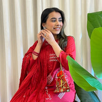 Trendy Red Dupatta Set for Women – Embroidered & Printed Suit Styles Online