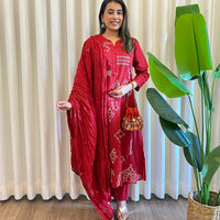 Trendy Red Dupatta Set for Women – Embroidered & Printed Suit Styles Online