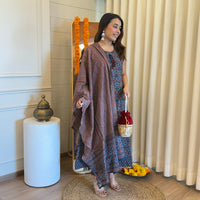 Latest Designer Gray Dupatta Set for Women – Perfect for Festive and Party Wear