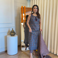 Latest Designer Gray Dupatta Set for Women – Perfect for Festive and Party Wear