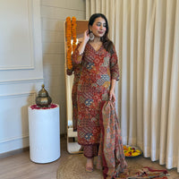 Premium Brown Pair Dupatta Set for Women – Perfect for Party, Office & Everyday Wear