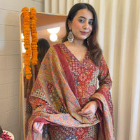 Premium Brown Pair Dupatta Set for Women – Perfect for Party, Office & Everyday Wear