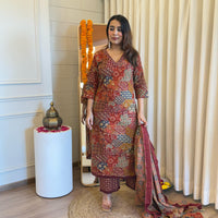 Premium Brown Pair Dupatta Set for Women – Perfect for Party, Office & Everyday Wear