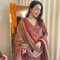 Premium Brown Pair Dupatta Set for Women – Perfect for Party, Office & Everyday Wear