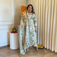Latest Designer Green Dupatta Set for Women – Ideal for Festive and Party Wear