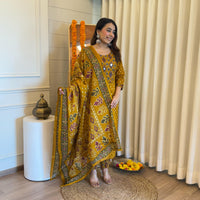 Traditional Yet Trendy Yellow Dupatta Set for Women – Ideal for Day Functions