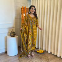Traditional Yet Trendy Yellow Dupatta Set for Women – Ideal for Day Functions