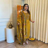 Traditional Yet Trendy Yellow Dupatta Set for Women – Ideal for Day Functions