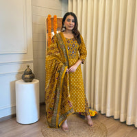 Traditional Yet Trendy Yellow Dupatta Set for Women – Ideal for Day Functions