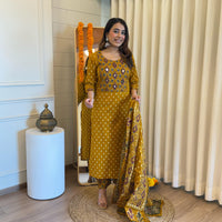 Traditional Yet Trendy Yellow Dupatta Set for Women – Ideal for Day Functions