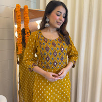 Traditional Yet Trendy Yellow Dupatta Set for Women – Ideal for Day Functions