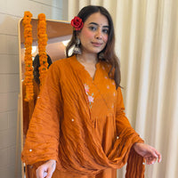 Classic Orange Tone Dupatta Set for Women โ A Must-Have for Your Ethnic Closet
