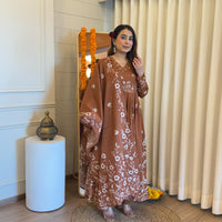 Premium Brown Color Dupatta Set for Women โ An Everyday Ethnic Essential