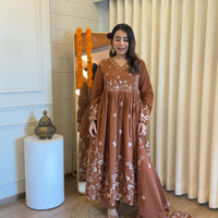 Premium Brown Color Dupatta Set for Women โ An Everyday Ethnic Essential