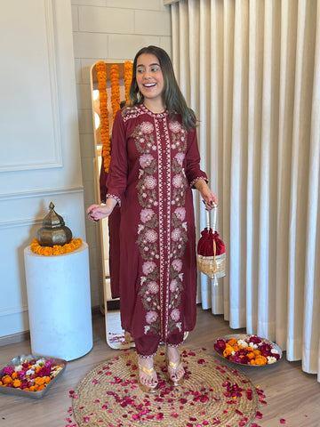 Premium Red Pant Set for Women – A Perfect Outfit for Festive & Daily Wear
