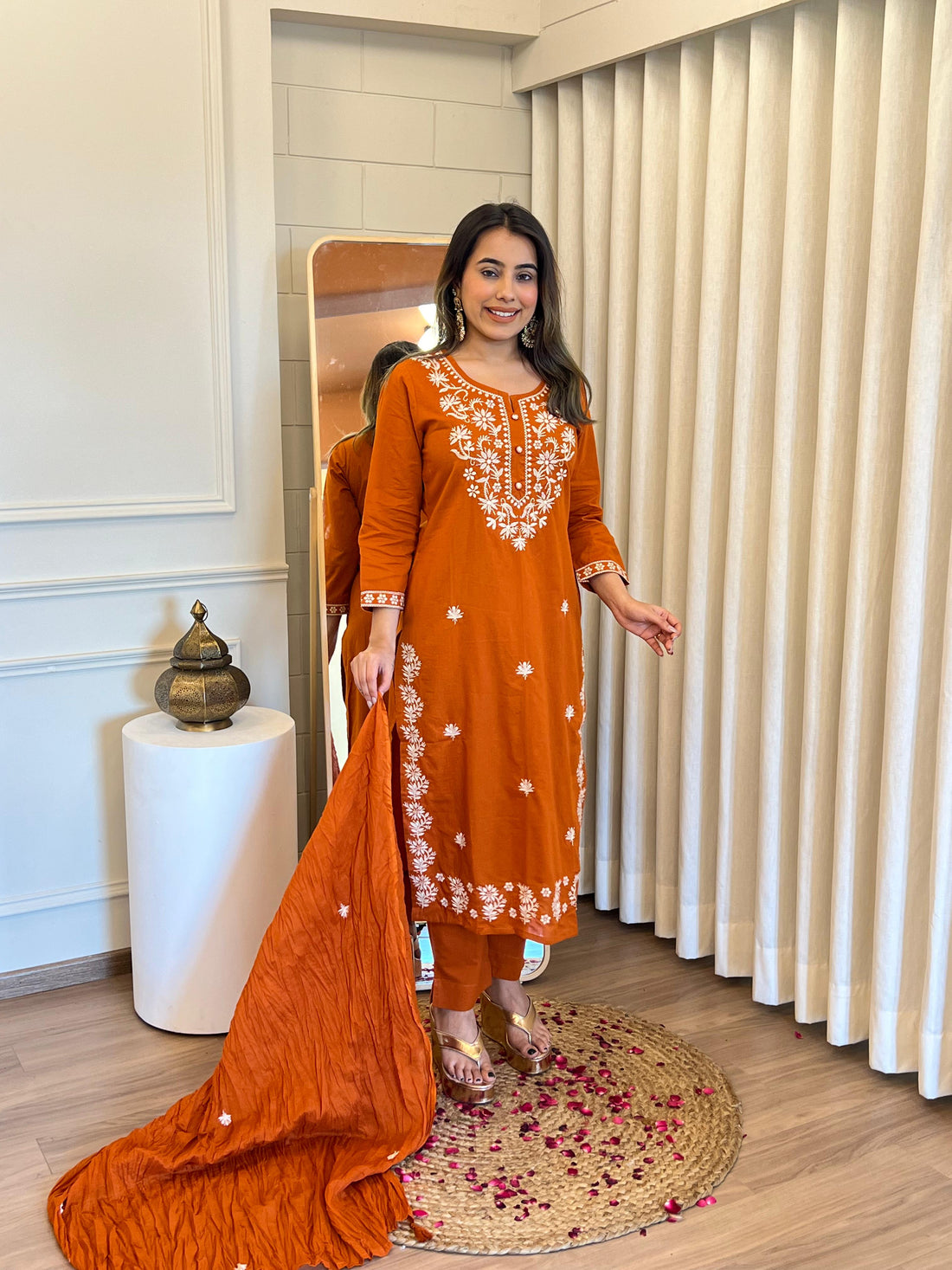 Orange Dupatta Set for Women – The Perfect Combination of Comfort & Elegance