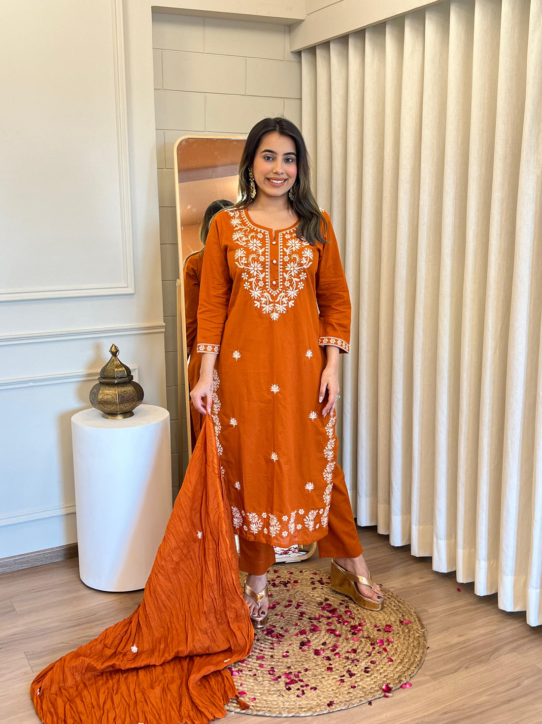 Orange Dupatta Set for Women – The Perfect Combination of Comfort & Elegance