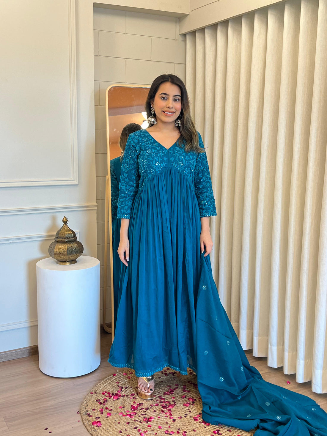 Blue Anarkali Dupatta Set for Women – A Dreamy & Ethereal Traditional Ensemble
