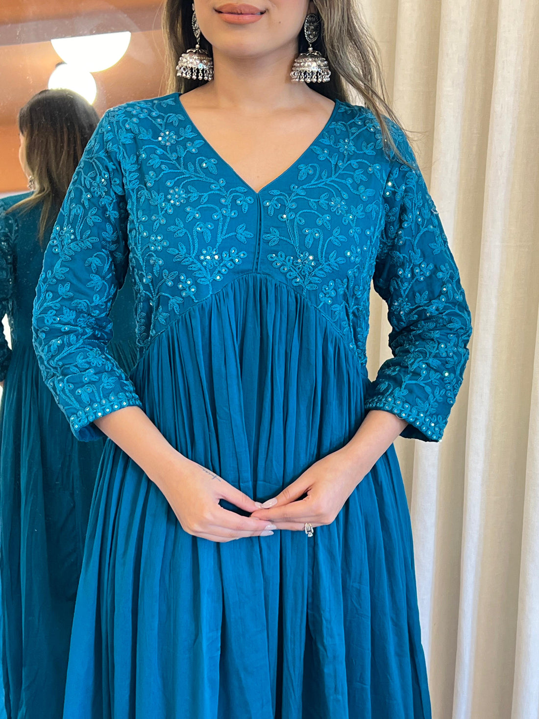 Blue Anarkali Dupatta Set for Women – A Dreamy & Ethereal Traditional Ensemble
