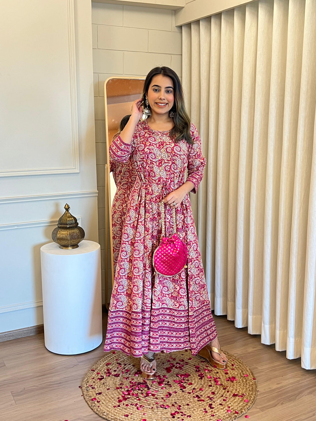 Trendy Light Pink Anarkali with Dupatta for Women – Ideal for Weddings & Festive Wear