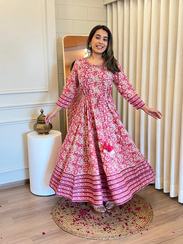 Trendy Light Pink Anarkali with Dupatta for Women – Ideal for Weddings & Festive Wear