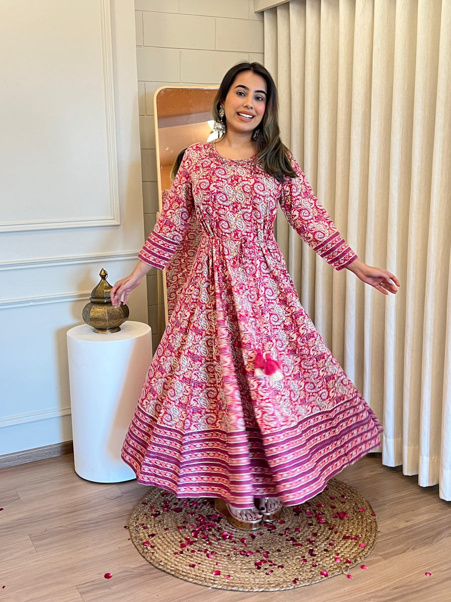 Trendy Light Pink Anarkali with Dupatta for Women – Ideal for Weddings & Festive Wear