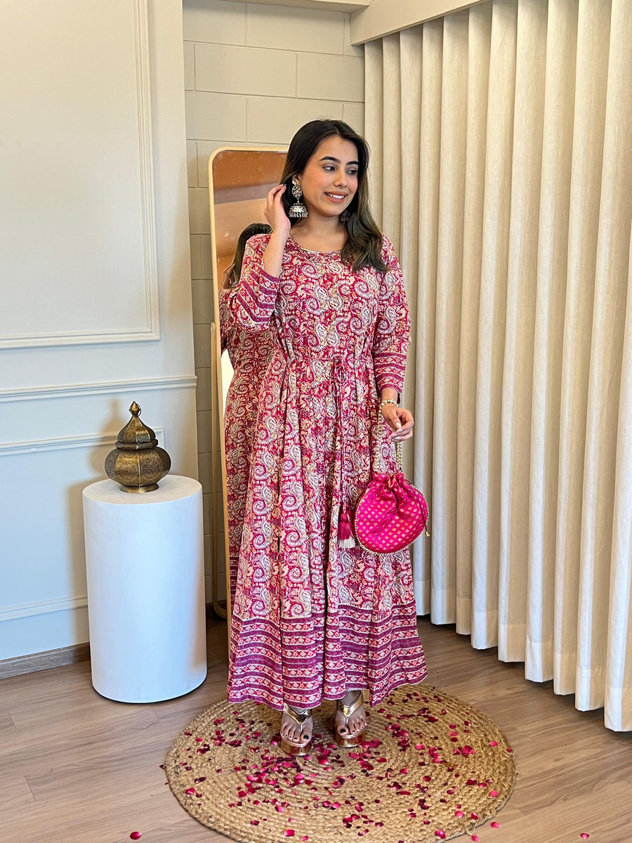 Trendy Light Pink Anarkali with Dupatta for Women – Ideal for Weddings & Festive Wear