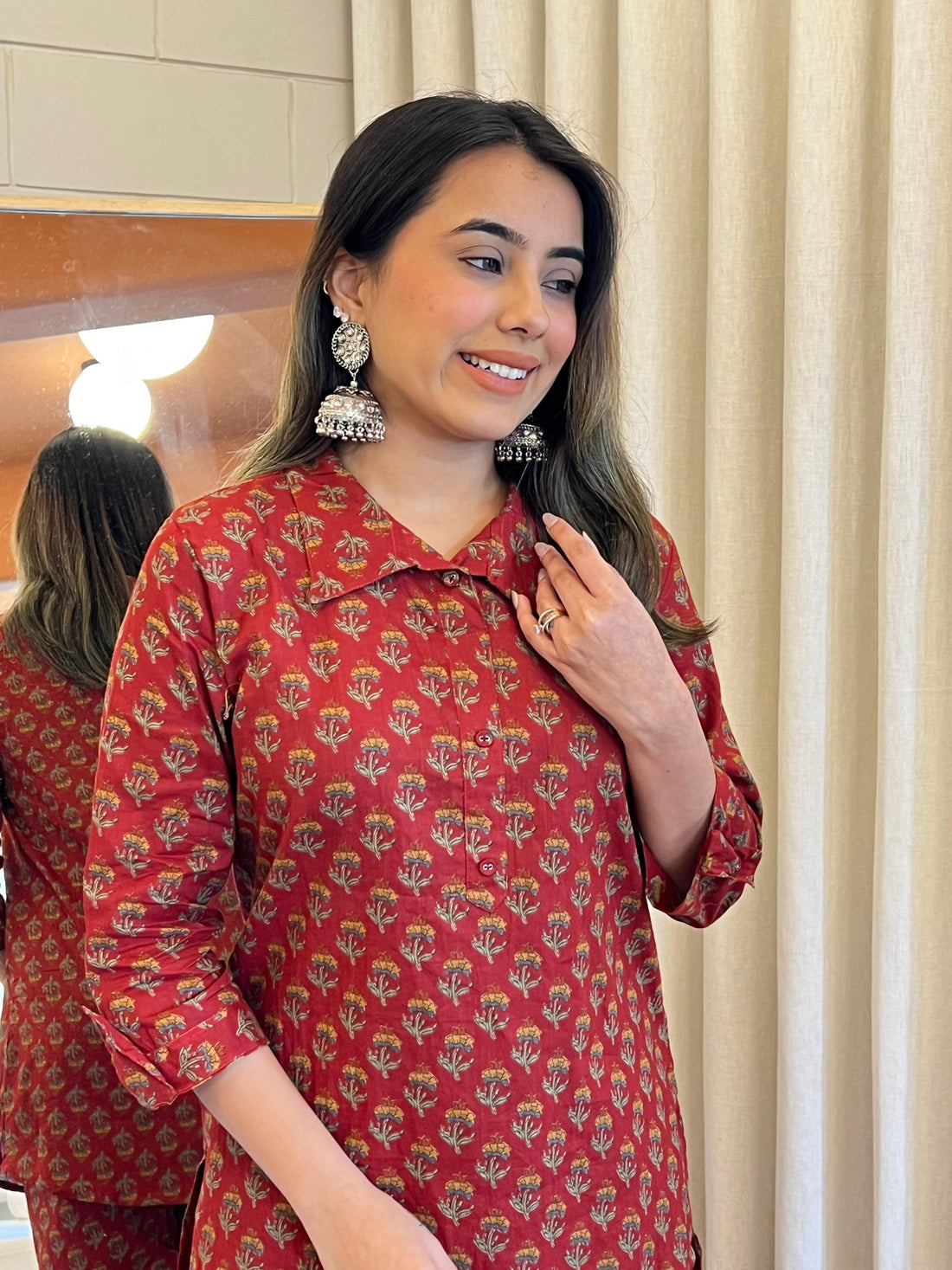 Latest Light Red Cord Set for Women – Soft, Comfortable & Perfect for All Seasons