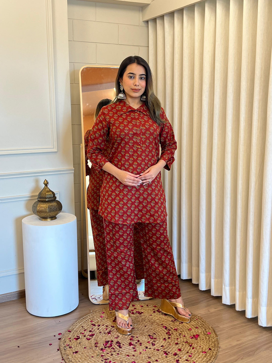Latest Light Red Cord Set for Women – Soft, Comfortable & Perfect for All Seasons